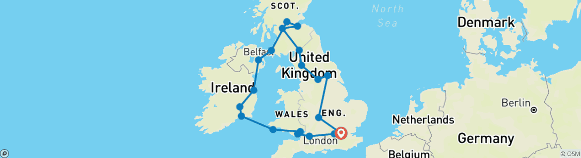 Map of Britain and Ireland Delight (2024/2025, 8 Days)