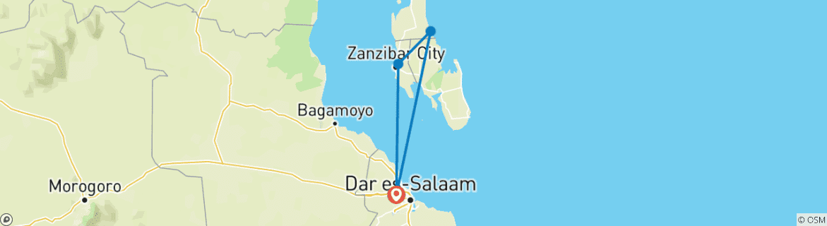 Foto van een kaart met de route van de rondreis