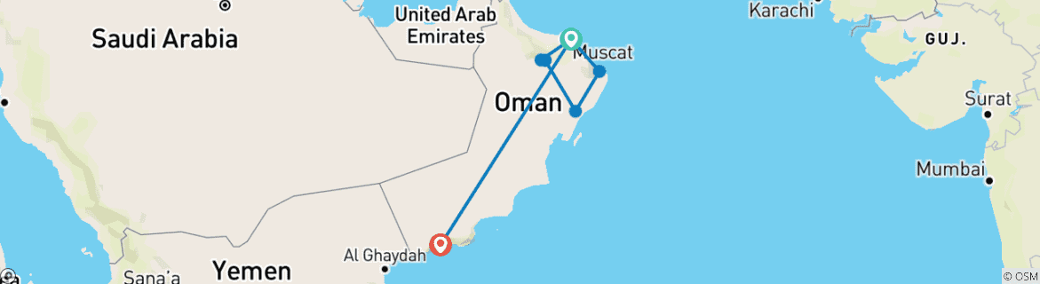 Map of Oman Magical Arabia