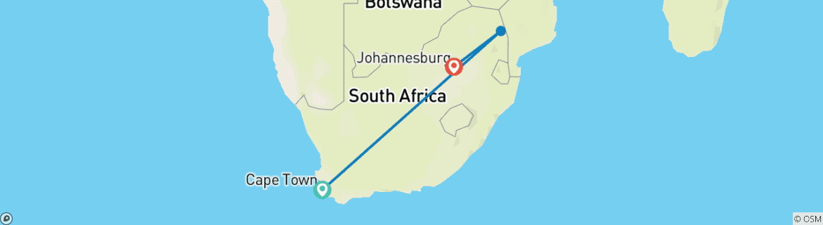 Kaart van Solo-achtig Zuid-Afrika