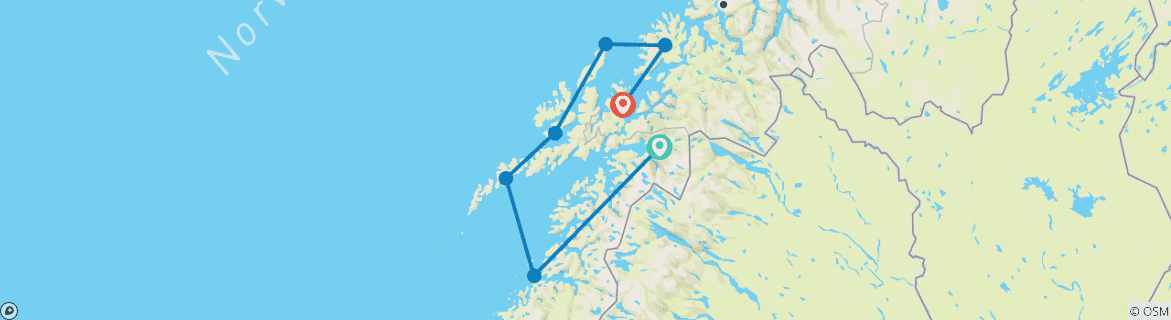 Map of Travel option Dream destination Lofoten and Vesteralen