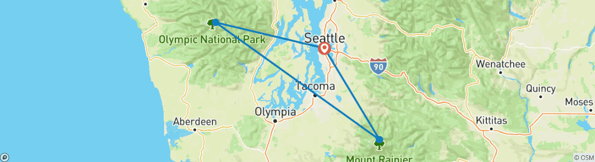 Image d'une carte montrant l'itinéraire du circuit