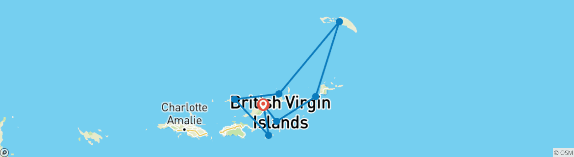 Map of Sailing flotilla in catamaran: April and May 2025 in the British Virgin Islands