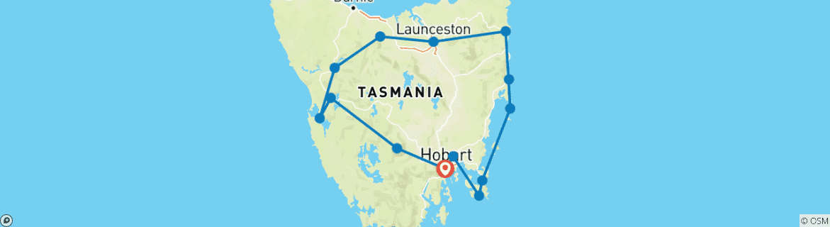 Map of Totally Tasmania - 6 days