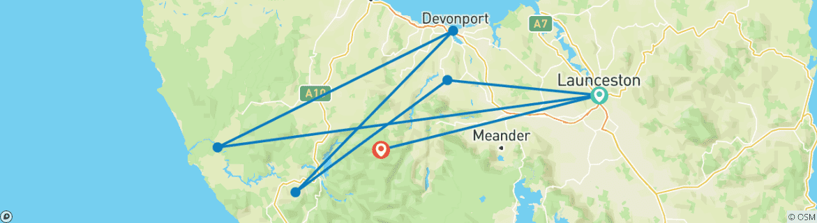 Image d'une carte montrant l'itinéraire du circuit
