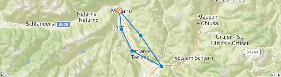 Map of South Tyrolean Wine and Alpine Pasture Trail