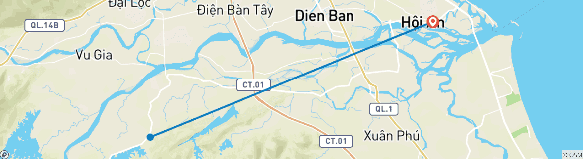 Image d'une carte montrant l'itinéraire du circuit