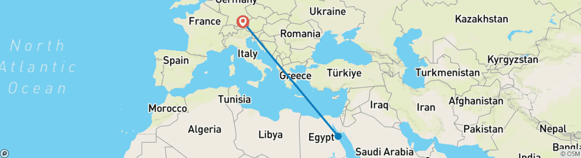 Image d'une carte montrant l'itinéraire du circuit