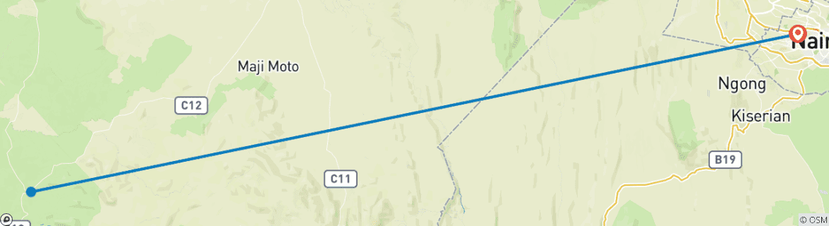 Mapa de 3 días Reserva Nacional Maasai Mara