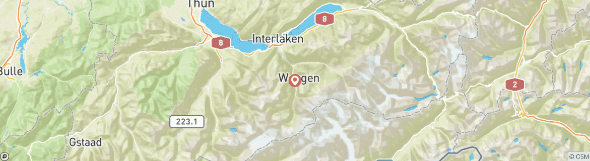 Map of Active Swiss Alps (4 Days)