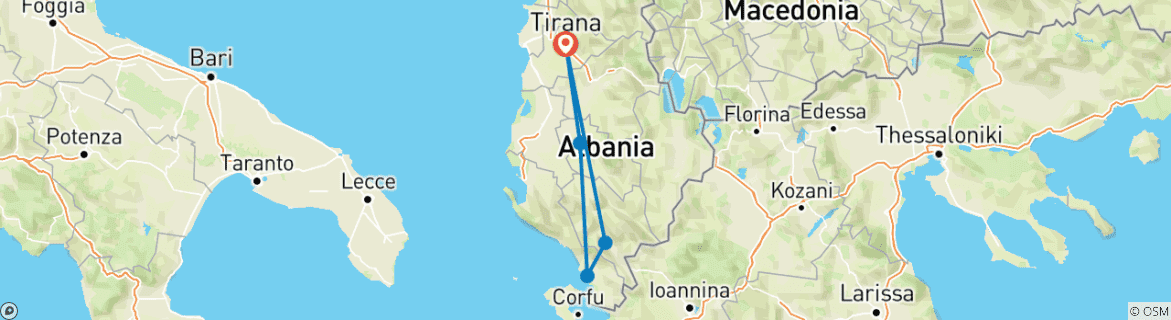 Map of 2 Days History Tour in the south  of Albania