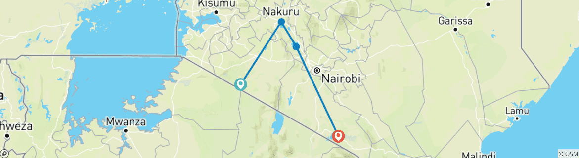Image d'une carte montrant l'itinéraire du circuit