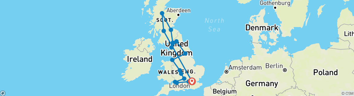 Map of England and Scotland (Age 27-35, End London, 11 Days)