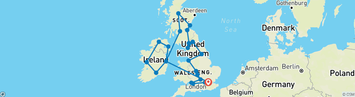 Map of Great Britain and Ireland (Age 27-35, 18 Days)