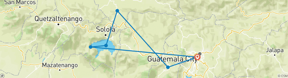 Map of CULTURE, HISTORY, AND LANDSCAPES: THE BEST OF GUATEMALA IN ONE TOUR