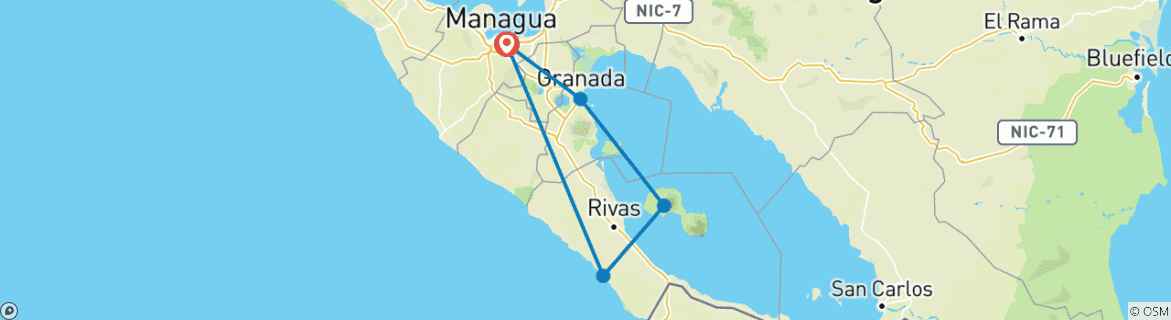 Map of EXPLORE THE HIDDEN GEMS OF NICARAGUA