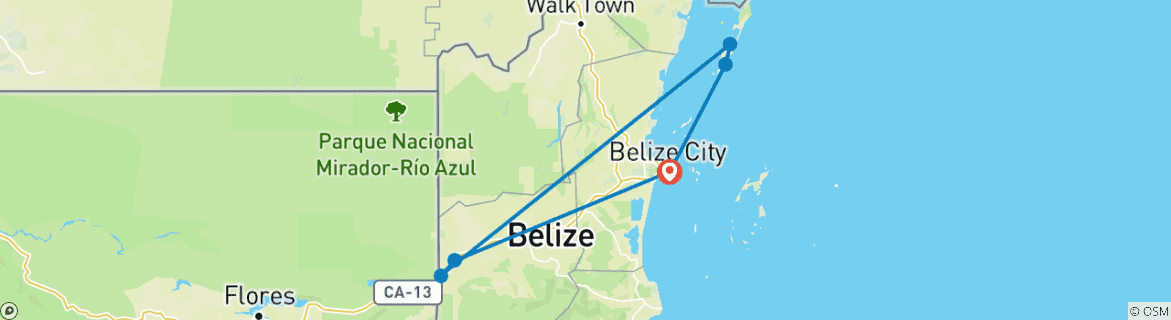 Map of BELIZE: A TROPICAL PARADISE