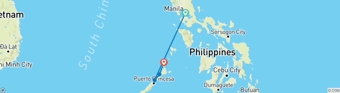 Map of Philippines Island Hopping West (Without Expedition, 9 Days, Air Price Philippines Island Hopping West)