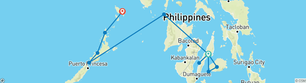 Map of Ultimate Philippines Island Hopping (With Expedition, 22 Days)