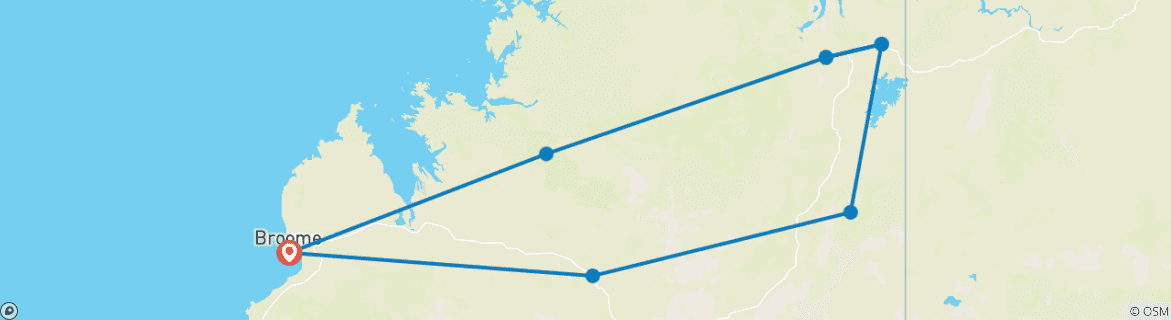 Map of Kimberley Gorges & Gibb River Road (11 Days)