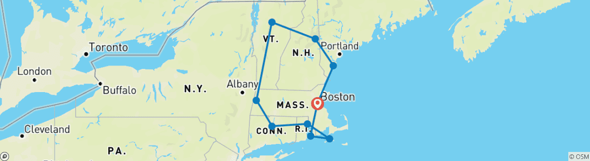 Map of Neuenglands Herbstlaub