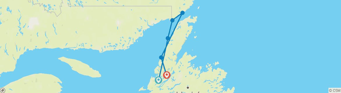 Map of Newfoundland Viking Trail From Corner Brook (Small Group) - 7 days