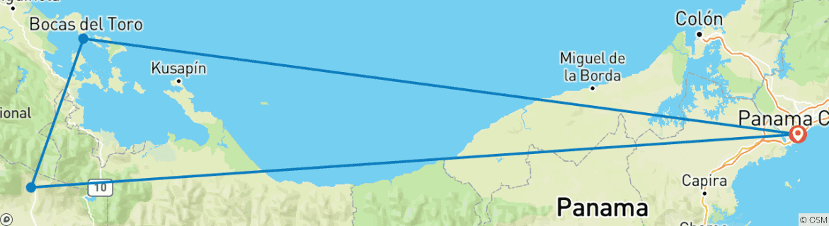 Kaart van Hoogtepunten van Panama: Uitstapjes naar de stad, de hooglanden en de eilanden