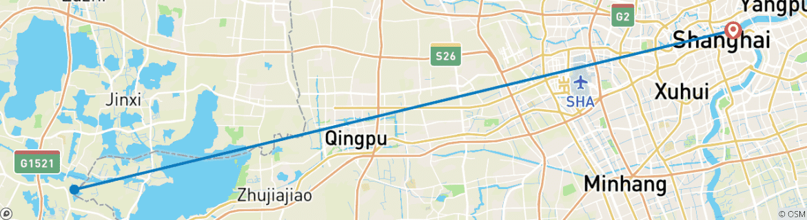 Foto van een kaart met de route van de rondreis