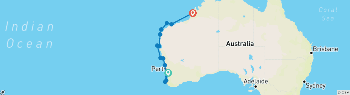 Map of Margaret River Discovery and Australian Odyssey