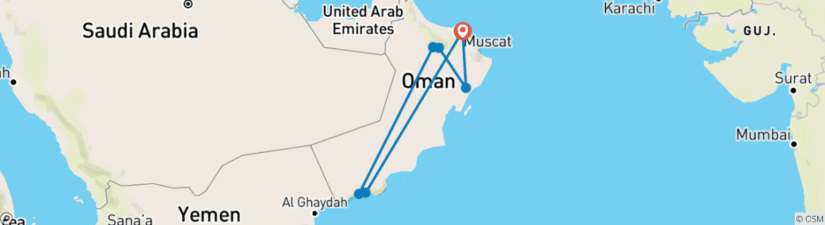 Map of From the Hajar Mountains to the Land of frankincense