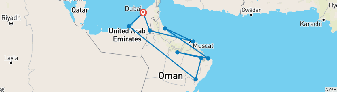 Map of Emirates and Oman ─ modern fairytale kingdom