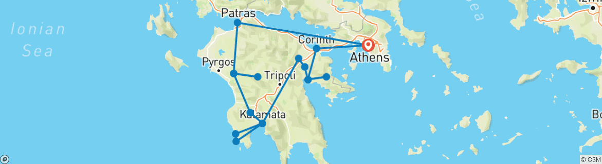 Map of Greece in Peace and Quiet