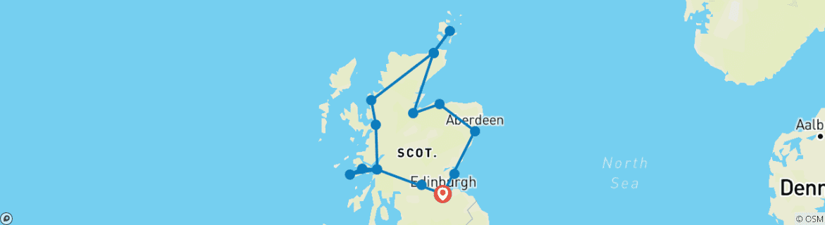 Map of Scotland ─ Highlands, Hebrides and Orkney Islands