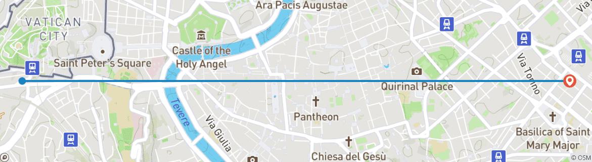 Map of Rome ─ Pantheon, St. Peter's Basilica and palaces