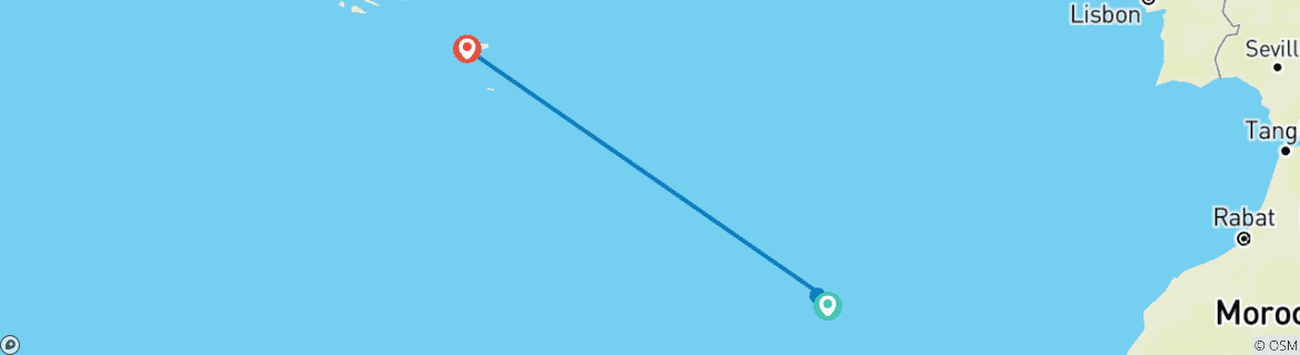 Map of Madeira and Azores