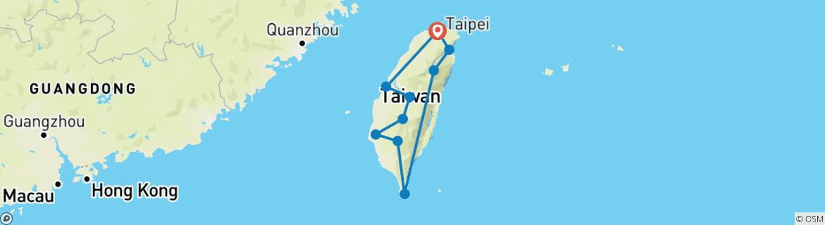 Map of Natural Paradise Taiwan