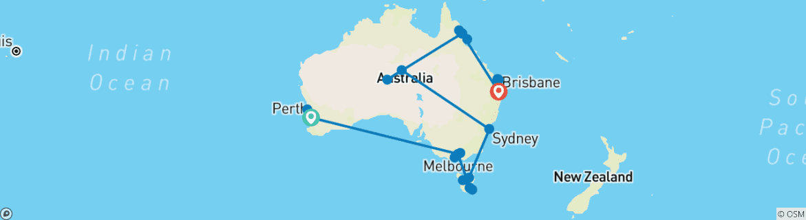 Map of Australia - the versatile Continent