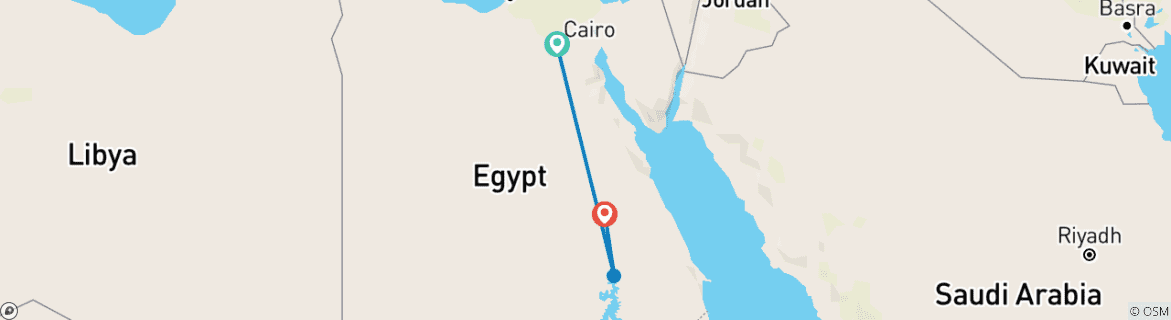 Foto van een kaart met de route van de rondreis