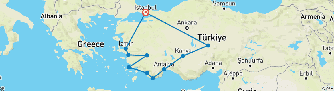 Karte von 14 Tage-Engels-Urlaub in der Türkei | Premium Ruhe & Entspannung! (Privater VIP-Roadtrip!)