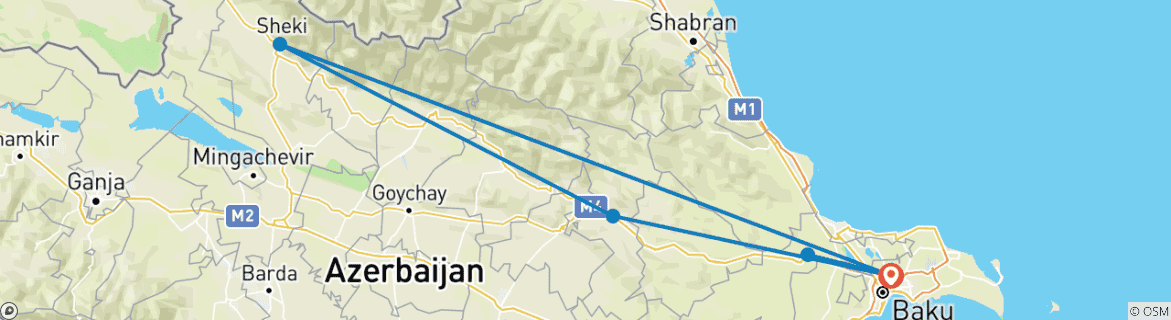 Map of Small Group Azerbaijan Tour