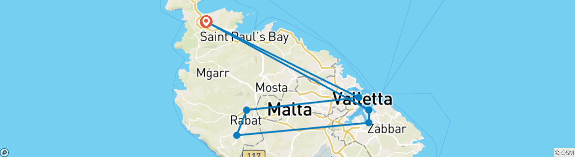 Map of Malta & Gozo Explorer - 8 days