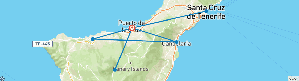 Map of Tenerife Culture & Beach (4 Star) - 8 days