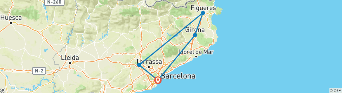 Map of Barcelona In Depth & Catalonia - 8 days