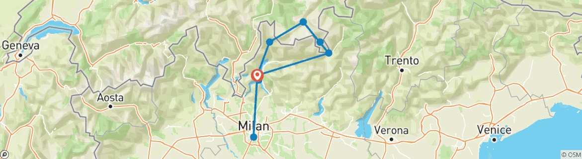 Mapa de Lago Como, Saint Moritz y Milán (4 estrellas) - 8 días