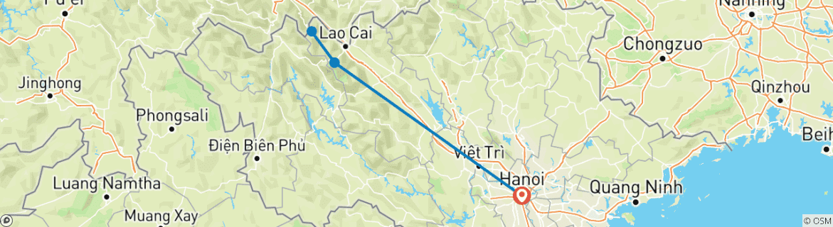 Image d'une carte montrant l'itinéraire du circuit