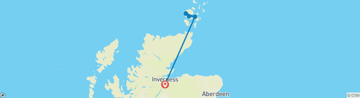 Map of Orkney Islands & The Northern Highlands