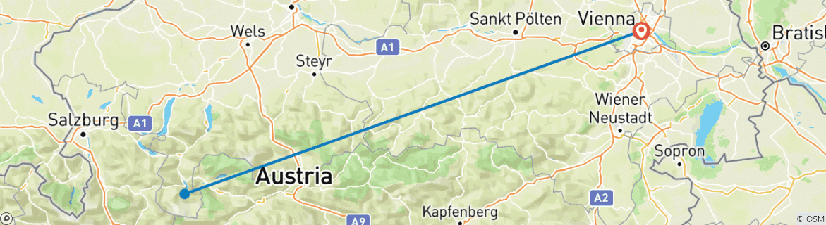 Foto van een kaart met de route van de rondreis