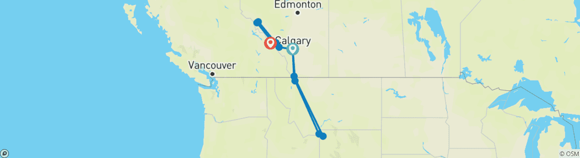 Image d'une carte montrant l'itinéraire du circuit