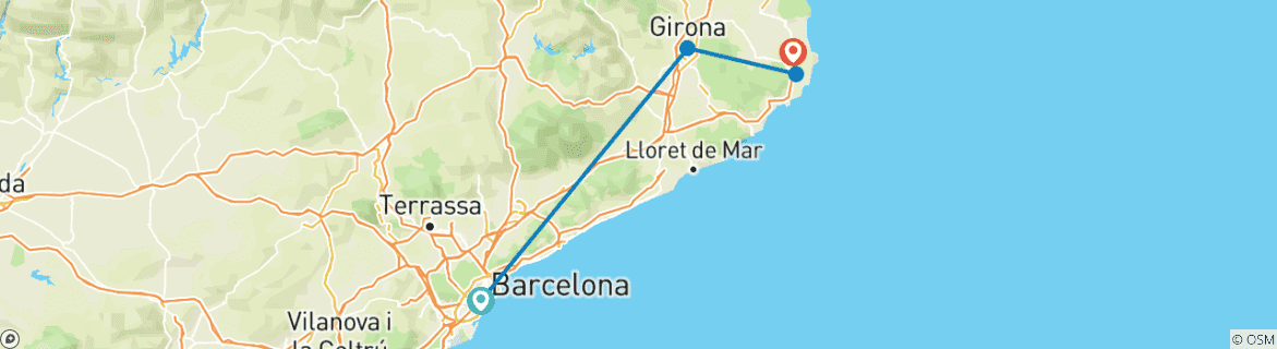 Map of DISCOVER THE TIMELESS BEAUTY OF CATALONIA IN 1 DAY