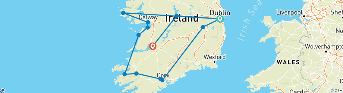 Carte du circuit Les icônes de l'Irlande (Classique)